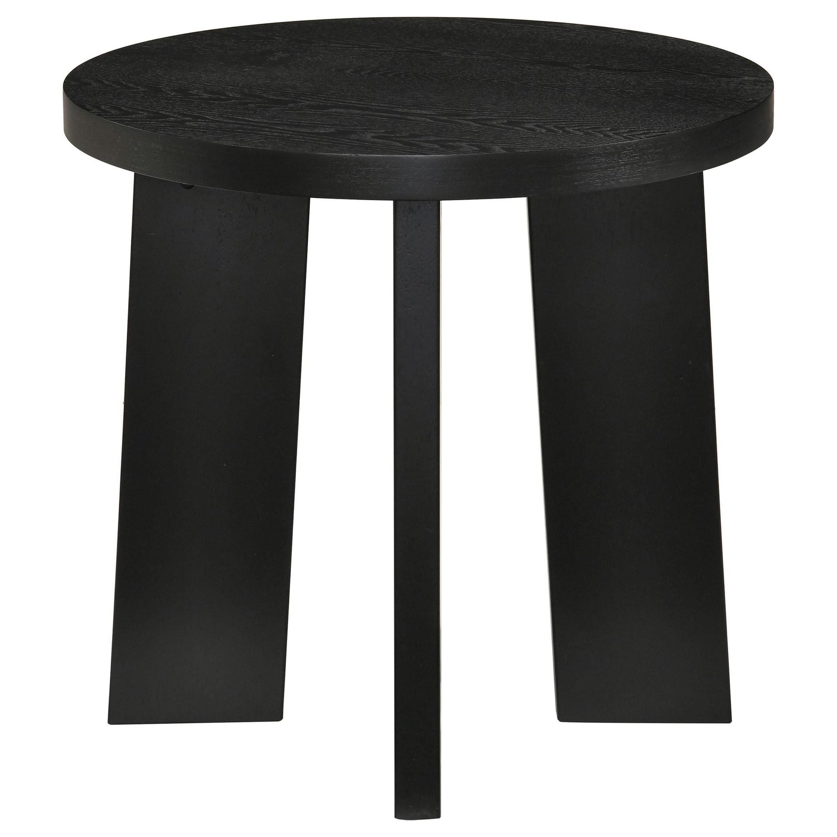 Strouse Contemporary Round End Table in Black view 2