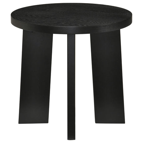 Strouse Contemporary Round End Table in Black view 2