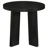 Strouse Contemporary Round End Table in Black view 3