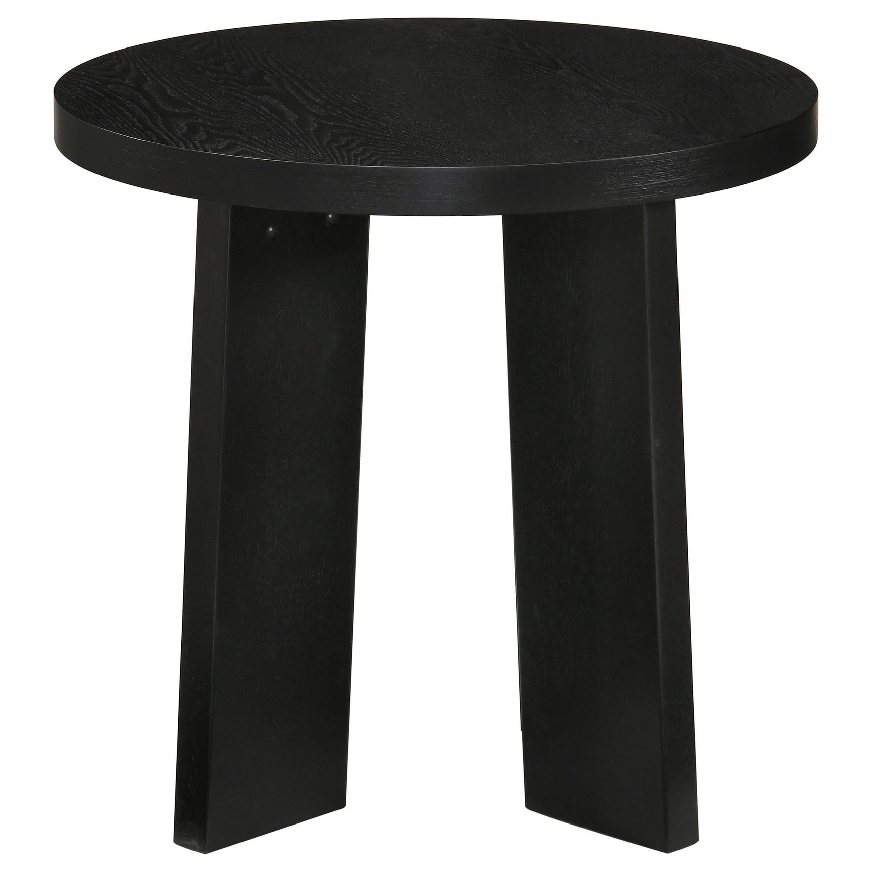 Strouse Contemporary Round End Table in Black view 3
