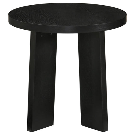 Strouse Contemporary Round End Table in Black view 3