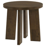 Strouse Contemporary Round End Table in Dark Walnut from Decor Furniture
