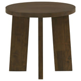 Strouse Contemporary Round End Table in Dark Walnut view 2