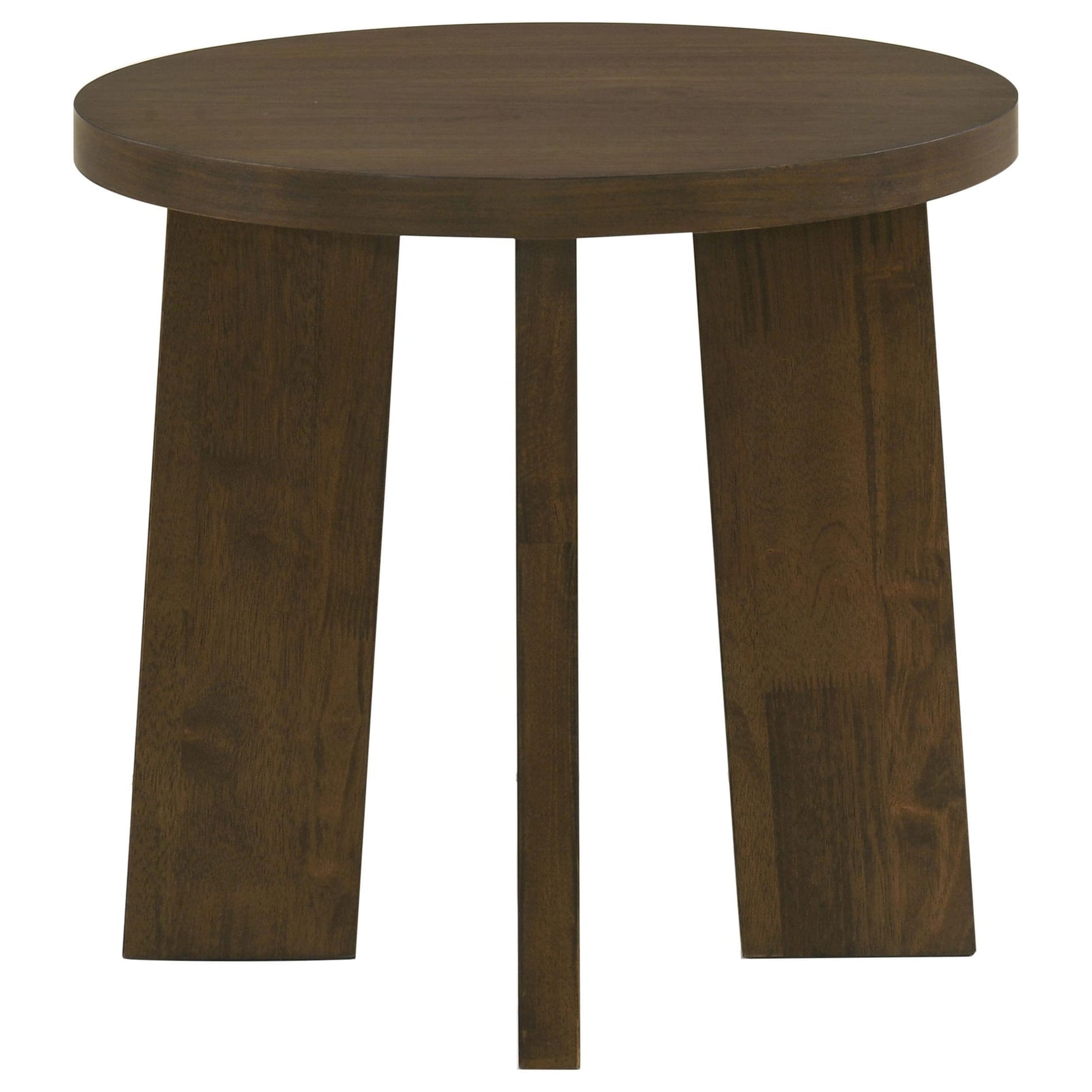Strouse Contemporary Round End Table in Dark Walnut view 2