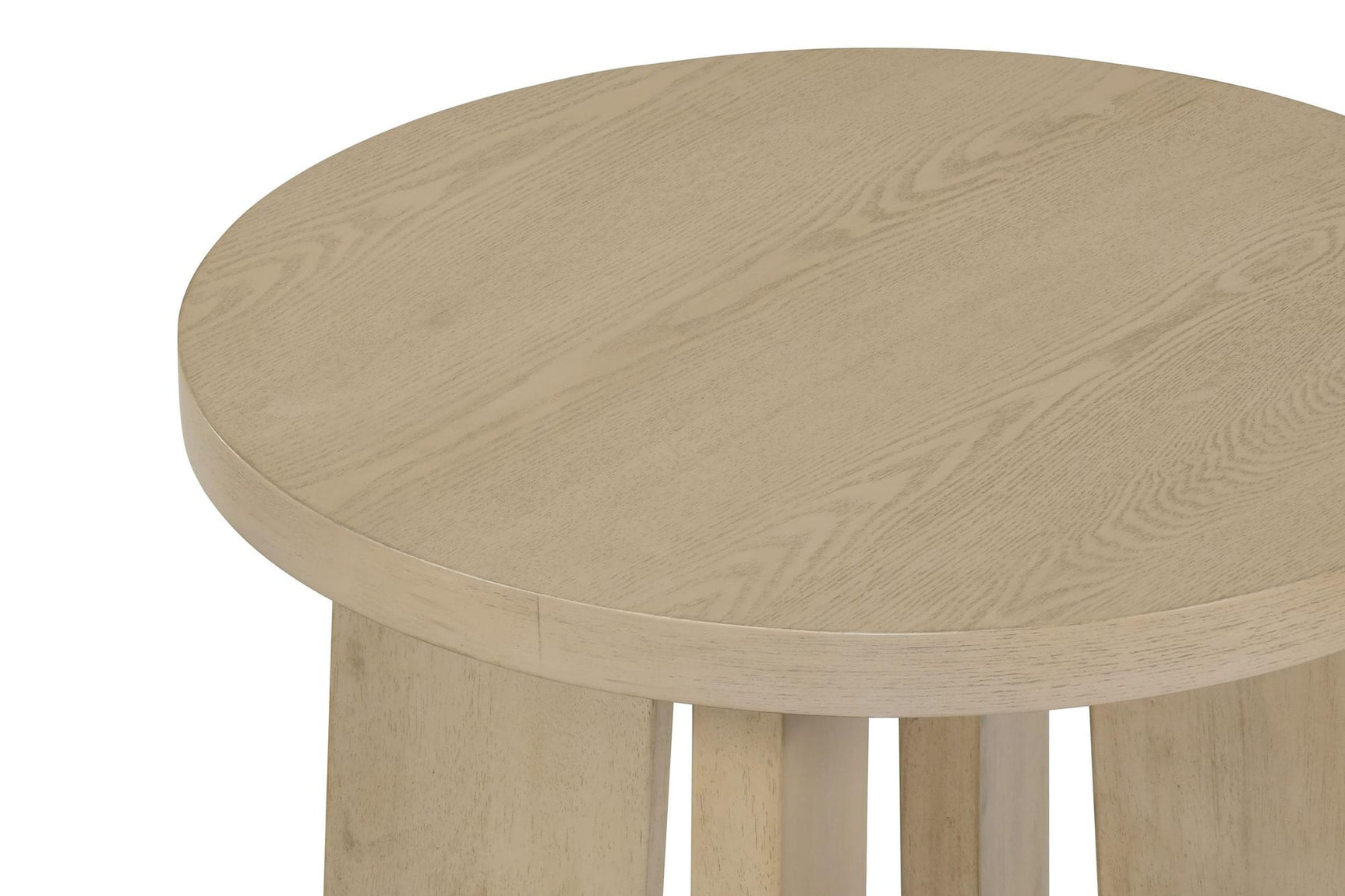Strouse Contemporary Round End Table in Natural Oak view 5