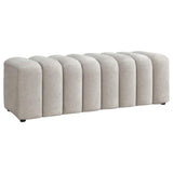 Summer Chenille Upholstered Channel Accent Bench Beige from Decor Furniture