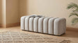 Summer Chenille Upholstered Channel Accent Bench Beige view 2