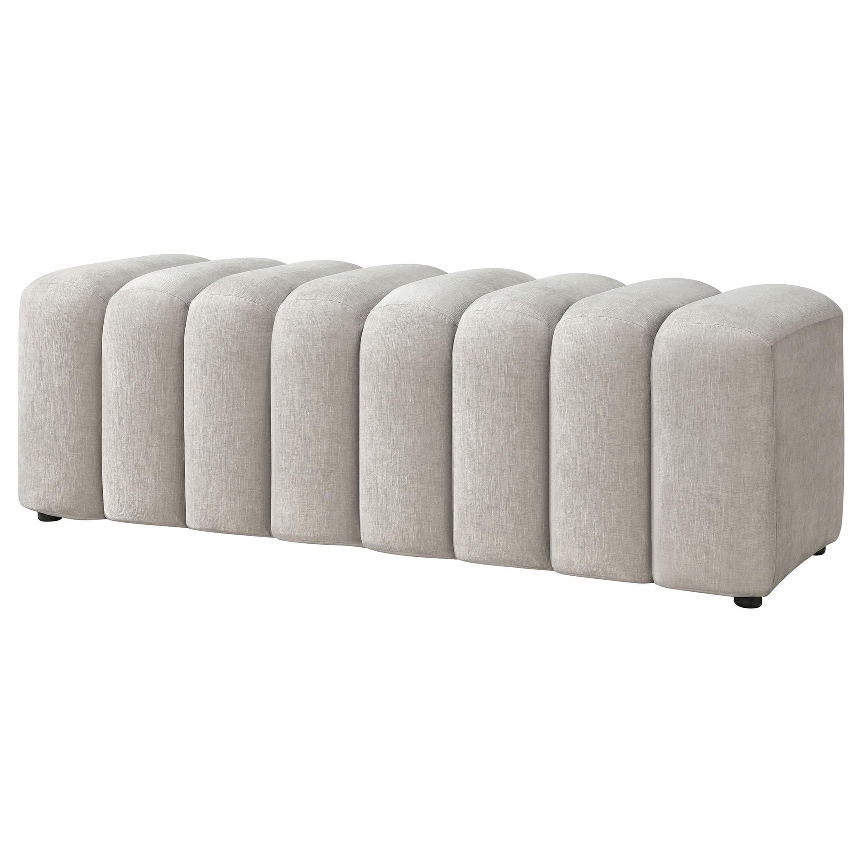 Summer Chenille Upholstered Channel Accent Bench Beige view 4