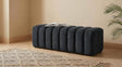 Summer Chenille Upholstered Channel Accent Bench Black view 2