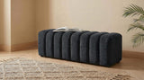 Summer Chenille Upholstered Channel Accent Bench Black view 2