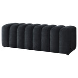Summer Chenille Upholstered Channel Accent Bench Black view 4