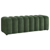 Summer Chenille Upholstered Channel Accent Bench Green from Decor Furniture