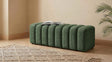 Summer Chenille Upholstered Channel Accent Bench Green view 2