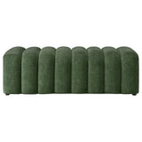 Summer Chenille Upholstered Channel Accent Bench Green view 3