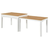 Sykes 47-inch 2-piece Nesting Dining Table Natural and White view 2