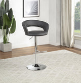 Travia Adjustable Leatherette Swivel Bar Stool Grey and Chrome from Decor Furniture