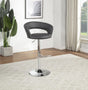 Travia Adjustable Leatherette Swivel Bar Stool Grey and Chrome from Decor Furniture
