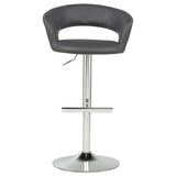 Travia Adjustable Leatherette Swivel Bar Stool Grey and Chrome view 4
