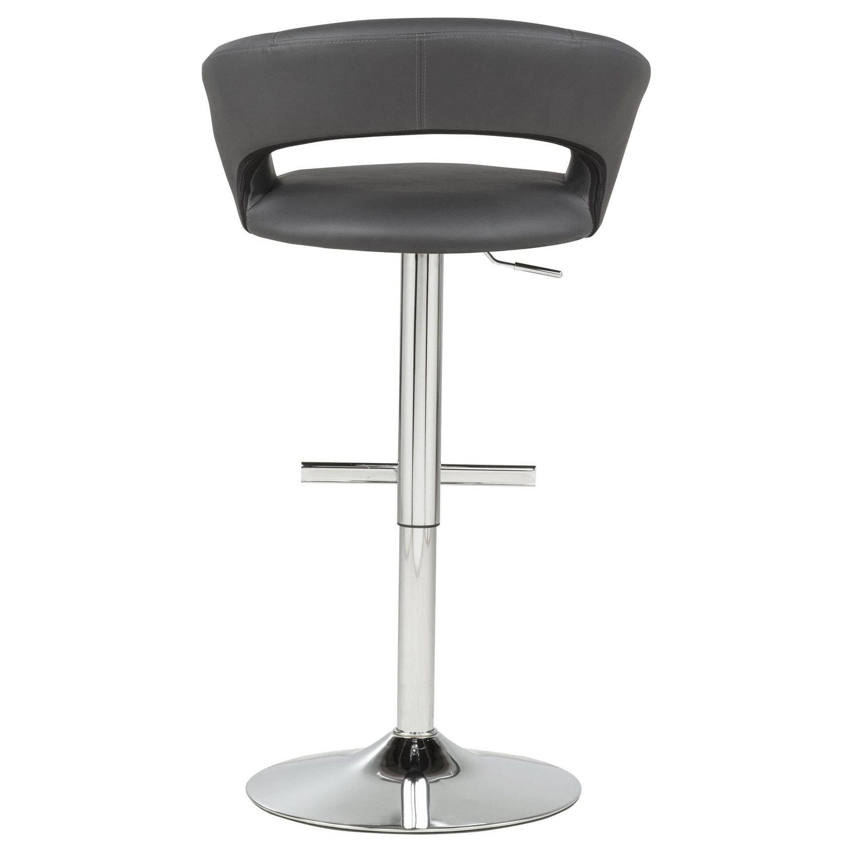 Travia Adjustable Leatherette Swivel Bar Stool Grey and Chrome view 7