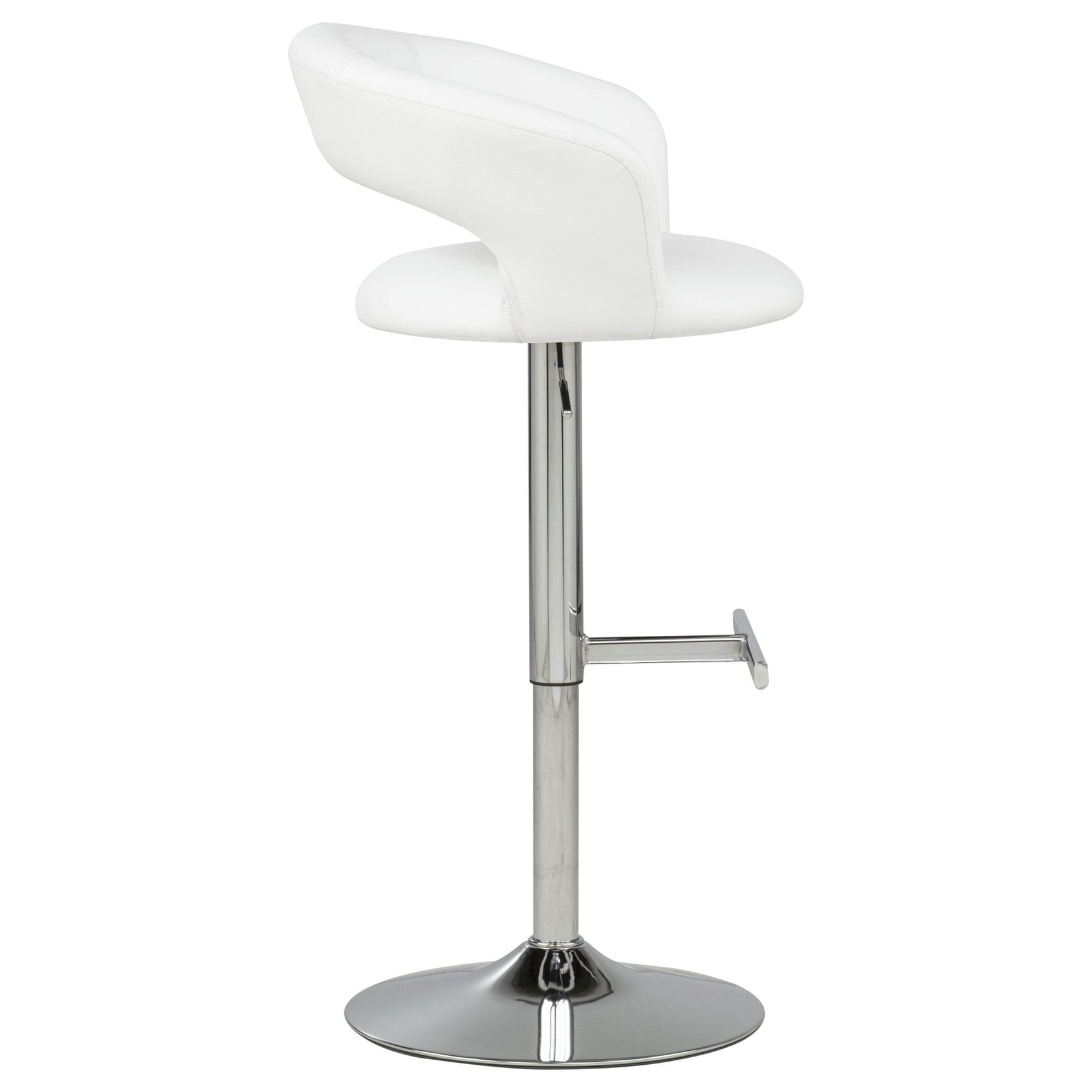 Travia Adjustable Leatherette Swivel Bar Stool White and Chrome view 5