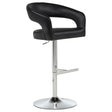 Travia Leatherette Upholstered Adjustable Bar Stool Black from Decor Furniture