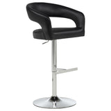 Travia Leatherette Upholstered Adjustable Bar Stool Black from Decor Furniture