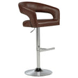 Travia Leatherette Upholstered Adjustable Bar Stool Cocoa Brown from Decor Furniture