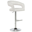 Travia Leatherette Upholstered Adjustable Bar Stool Ivory from Decor Furniture