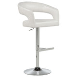Travia Leatherette Upholstered Adjustable Bar Stool Ivory from Decor Furniture