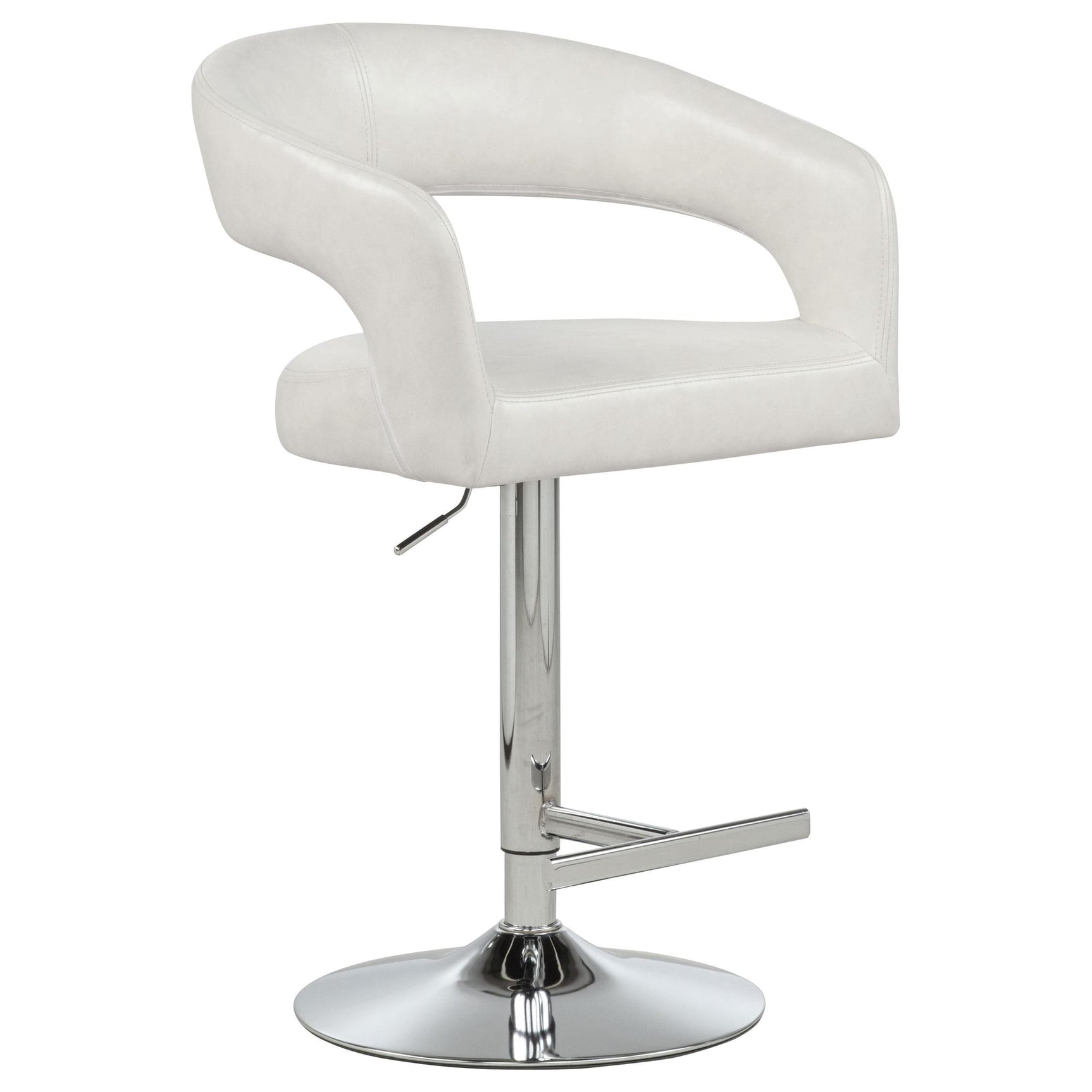 Travia Leatherette Upholstered Adjustable Bar Stool Ivory view 2