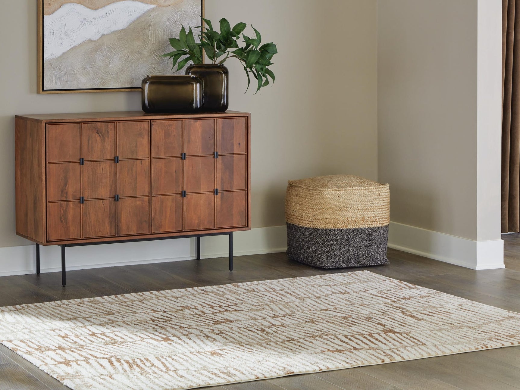 Uduak Cream/Tan/Rust Medium Rug from Decor Furniture