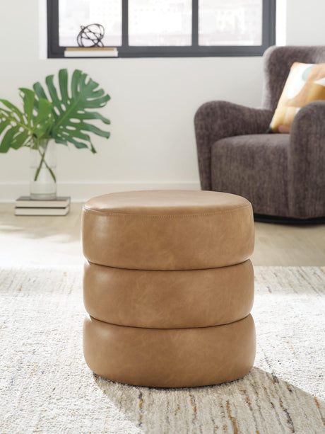 Ummi Caramel Swivel Accent Ottoman from Decor Furniture