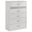 Viana 5-Drawer Chest of Drawers with Chrome Pulls White High Gloss from Decor Furniture