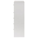 Viana 5-Drawer Chest of Drawers with Chrome Pulls White High Gloss view 5