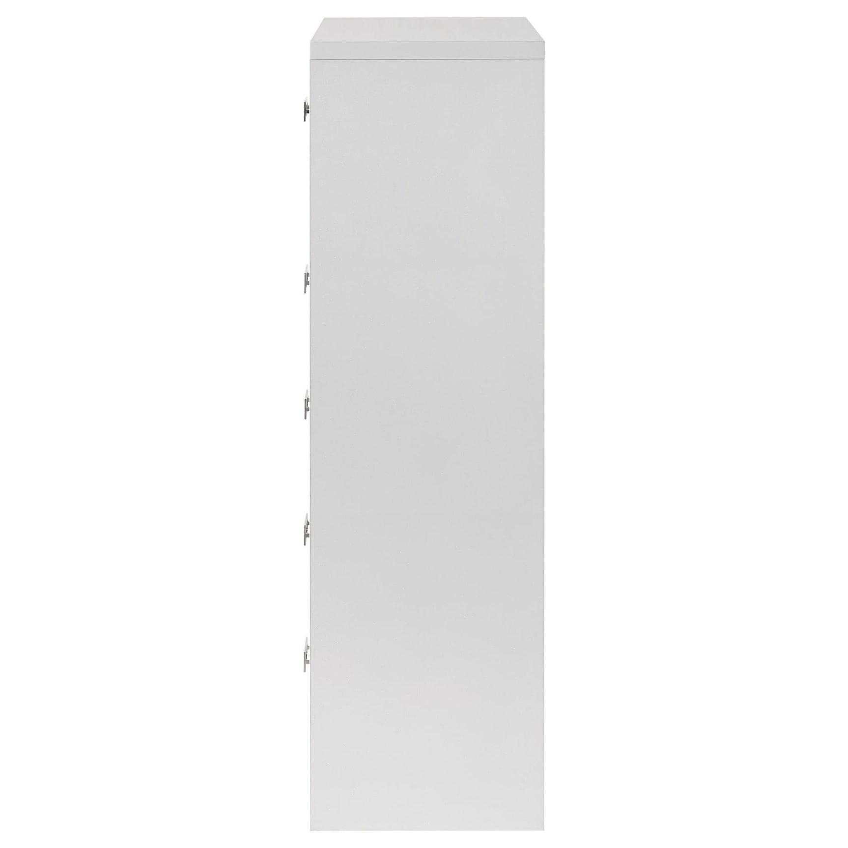 Viana 5-Drawer Chest of Drawers with Chrome Pulls White High Gloss view 5