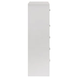 Viana 5-Drawer Chest of Drawers with Chrome Pulls White High Gloss view 9
