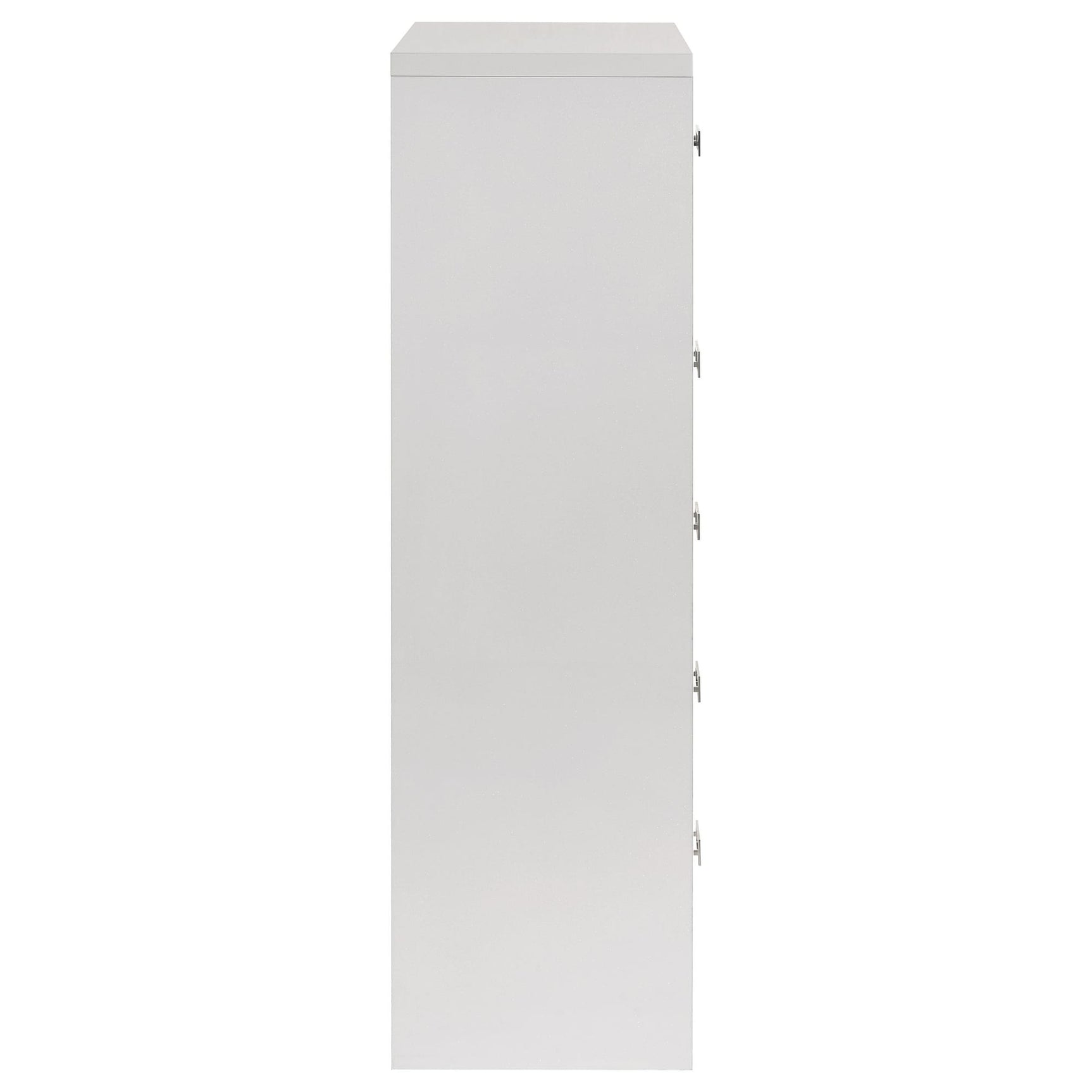 Viana 5-Drawer Chest of Drawers with Chrome Pulls White High Gloss view 9