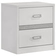 Viana Contemporary 2-Drawer Nightstand with Chrome Pulls White High Gloss from Decor Furniture