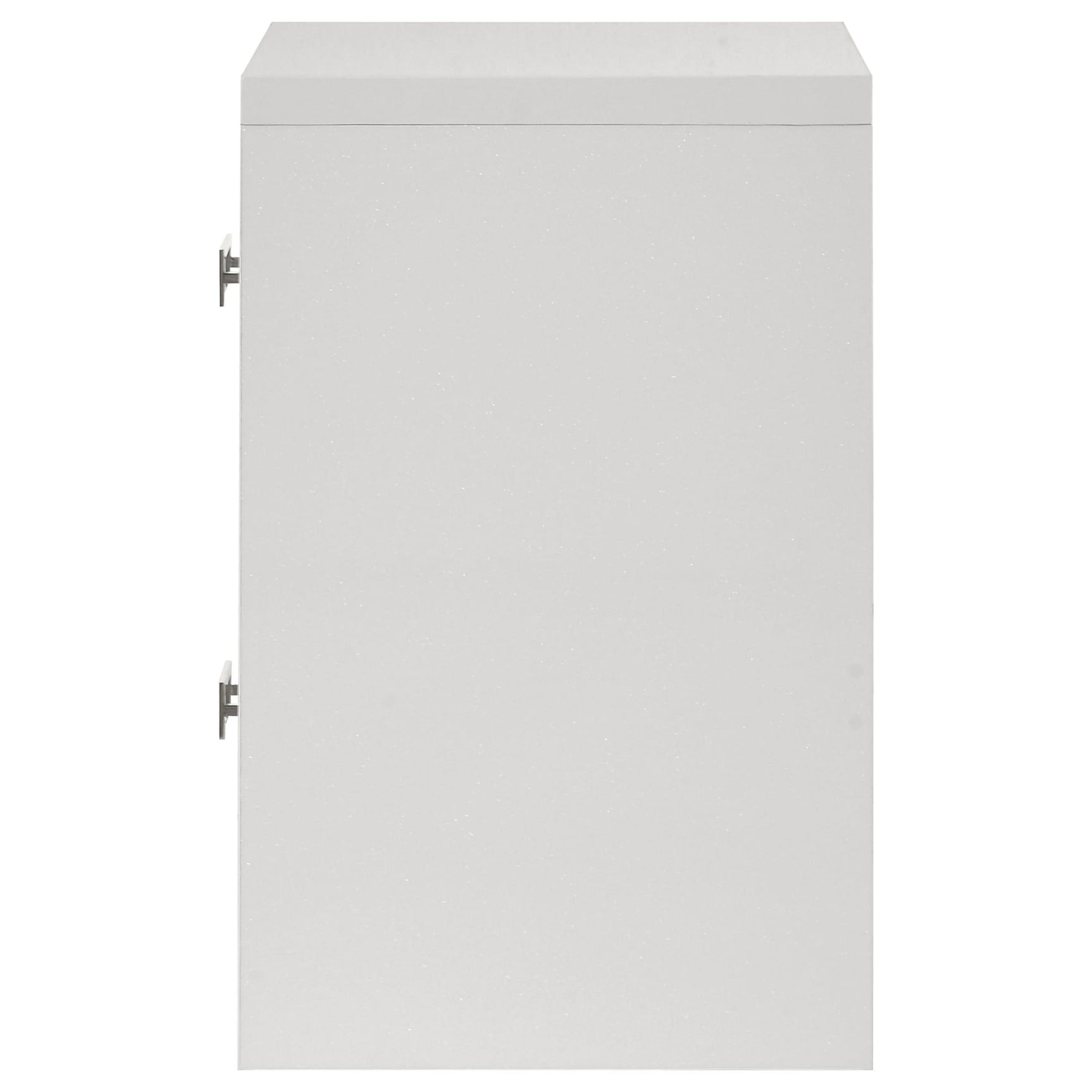 Viana Contemporary 2-Drawer Nightstand with Chrome Pulls White High Gloss view 5