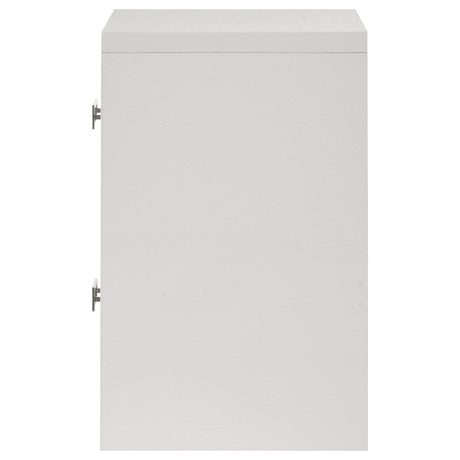 Viana Contemporary 2-Drawer Nightstand with Chrome Pulls White High Gloss view 5