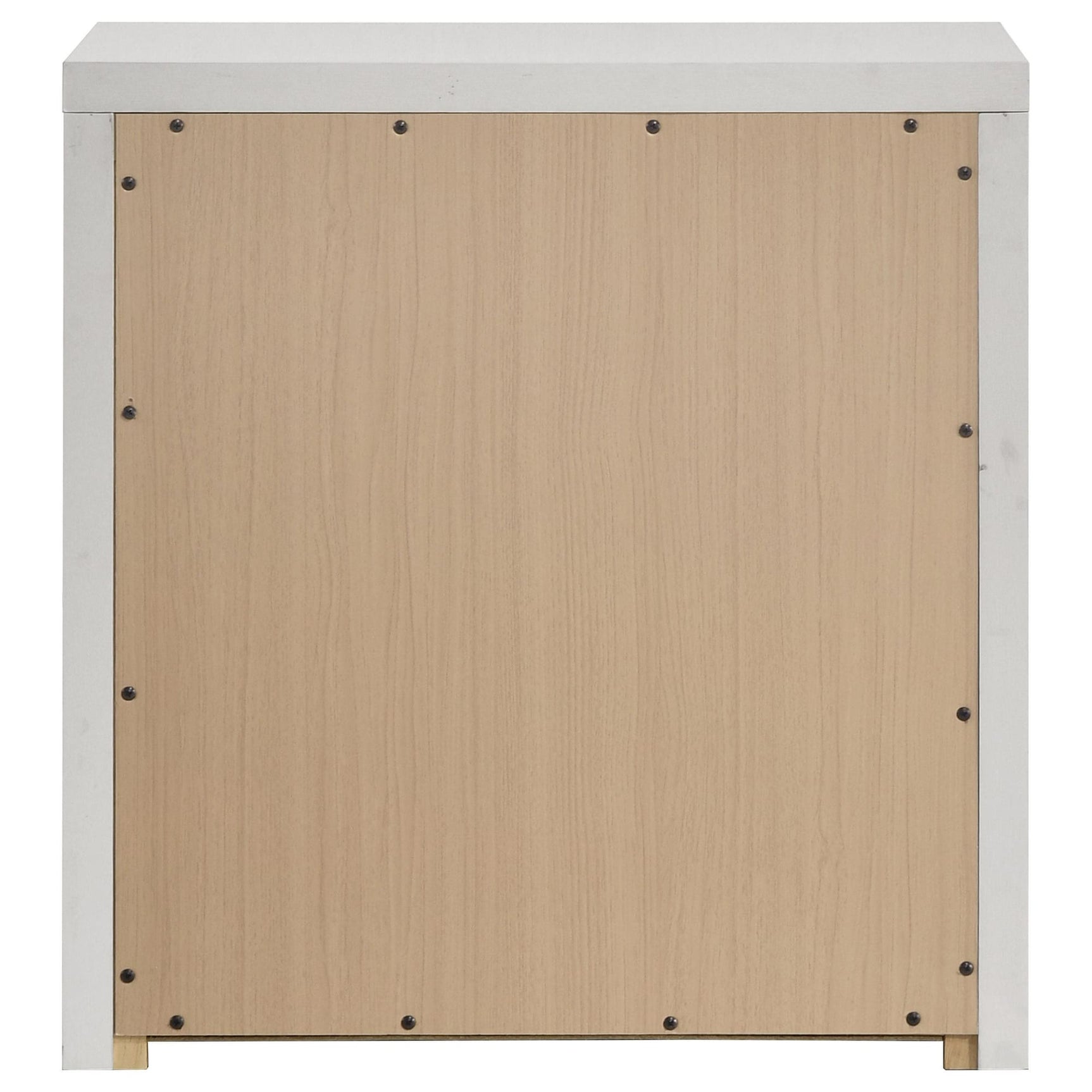 Viana Contemporary 2-Drawer Nightstand with Chrome Pulls White High Gloss view 7