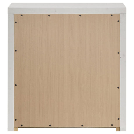 Viana Contemporary 2-Drawer Nightstand with Chrome Pulls White High Gloss view 7