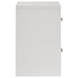 Viana Contemporary 2-Drawer Nightstand with Chrome Pulls White High Gloss view 9