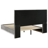 Viana Queen Chenille Platform Bed Grey and White High Gloss view 5