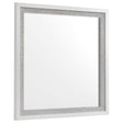Viana Square Beveled Dresser Mirror with Faceted Trim White High Gloss from Decor Furniture
