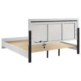 Viana Touch-Control LED Eastern King Platform Bed White High Gloss view 5
