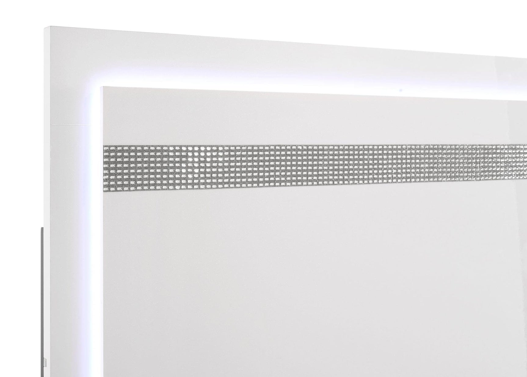 Viana Touch-Control LED Eastern King Platform Bed White High Gloss view 7