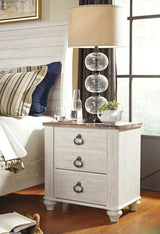 Willowton Whitewash Sleigh Bedroom Set view 2