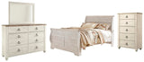 Willowton Whitewash Sleigh Bedroom Set view 8