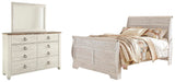 Willowton Whitewash Sleigh Bedroom Set view 9